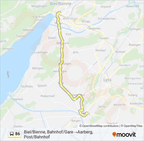 86 Bus Line Map