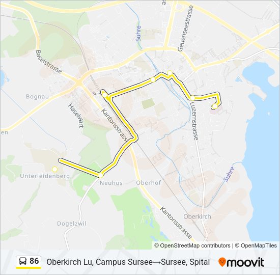 86 Bus Line Map