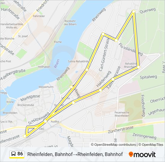 86 Bus Line Map