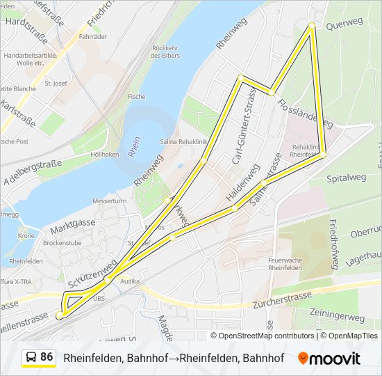 86 Bus Line Map