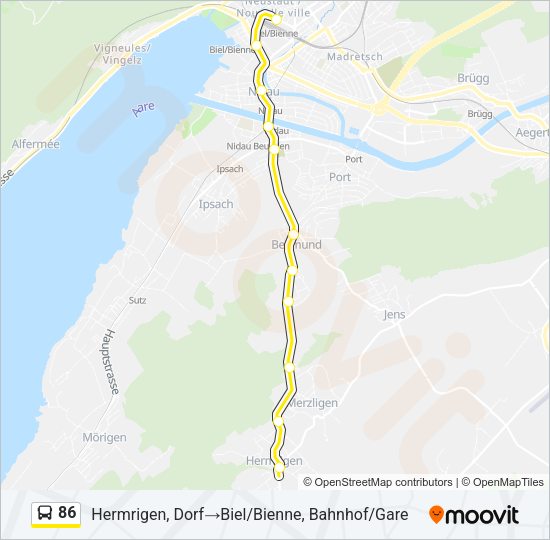 86 Bus Line Map