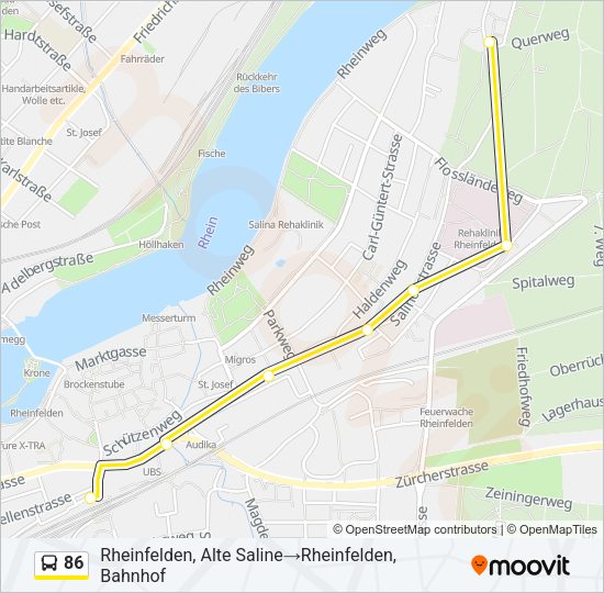 86 Bus Line Map