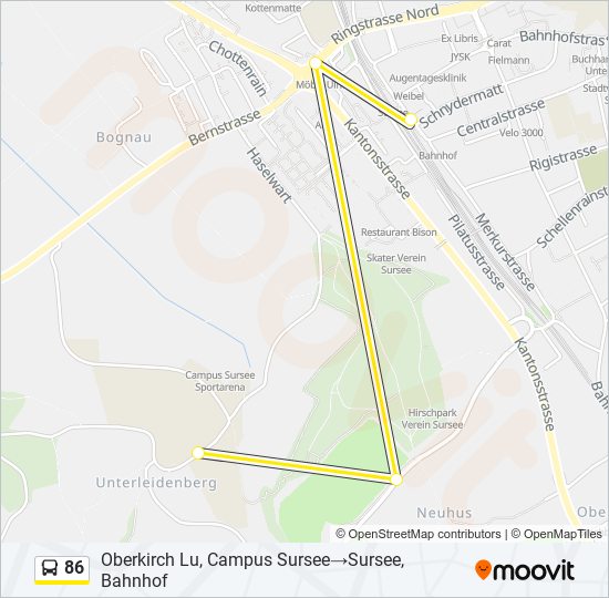 86 bus Line Map