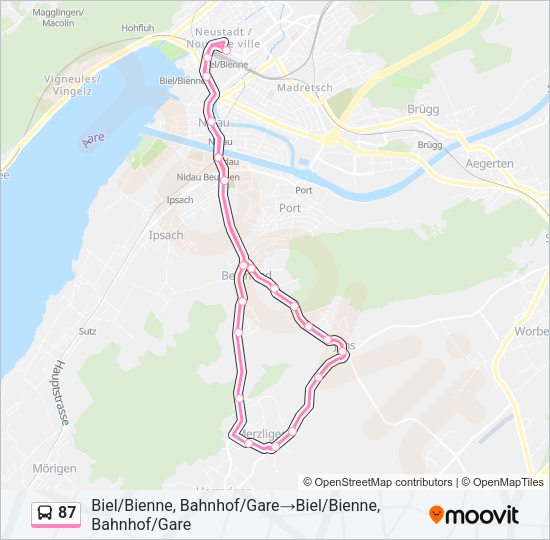 87 Bus Line Map