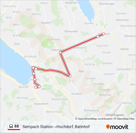 88 Bus Line Map