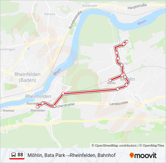 88 Bus Line Map
