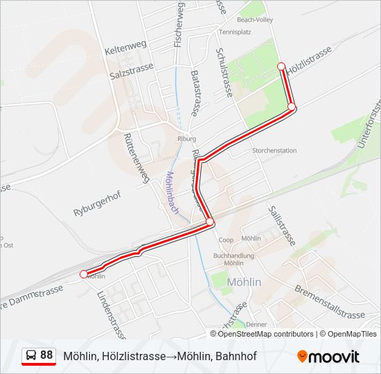 88 Bus Line Map