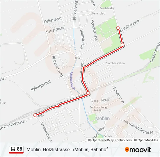 88 Bus Line Map