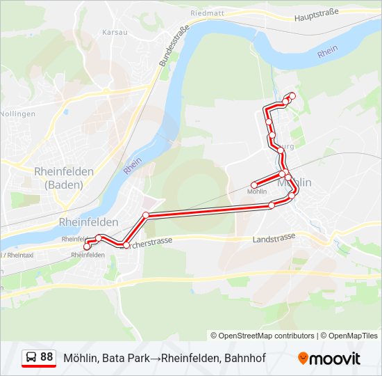 88 Bus Line Map
