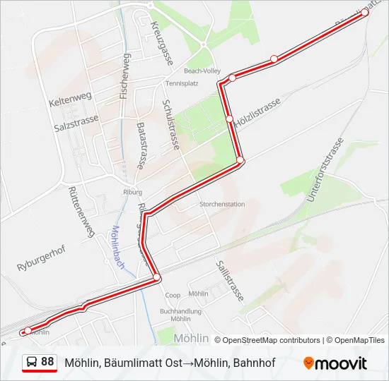 88 Bus Line Map