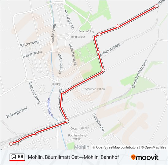 88 Bus Line Map