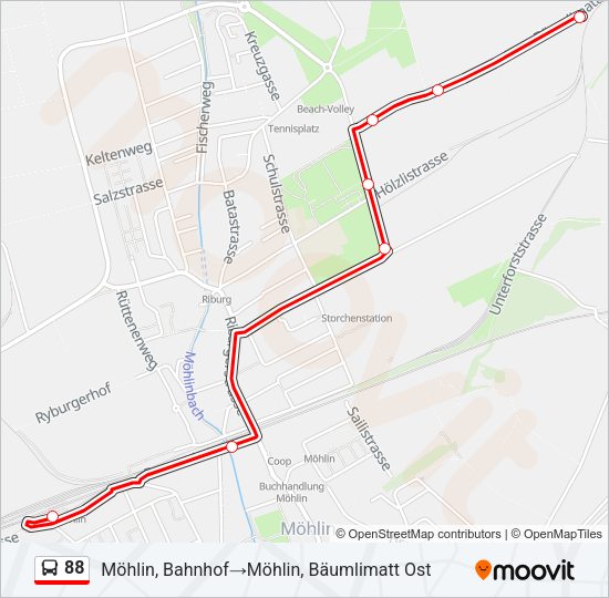 88 Bus Line Map