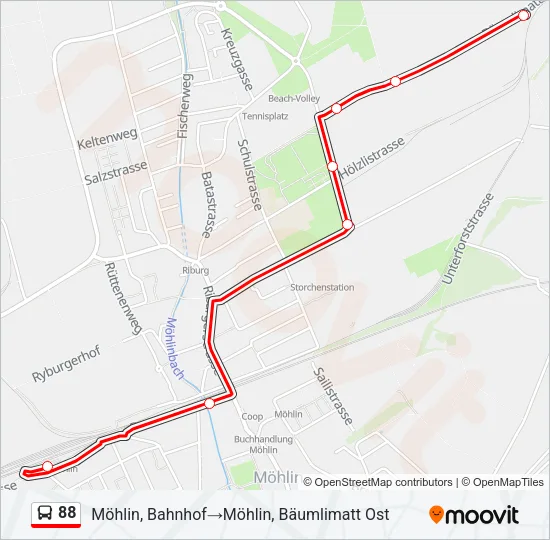 88 Bus Line Map