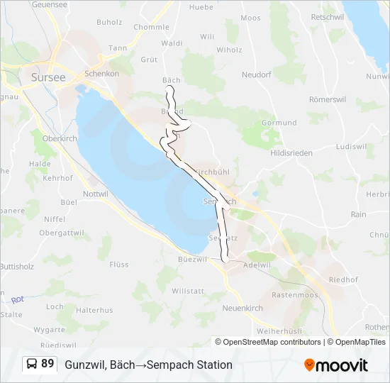 89 Bus Line Map