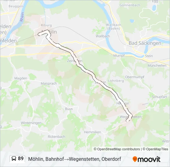 89 Bus Line Map