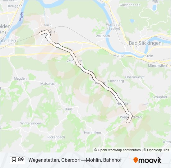 89 Bus Line Map
