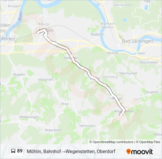 89 Bus Line Map