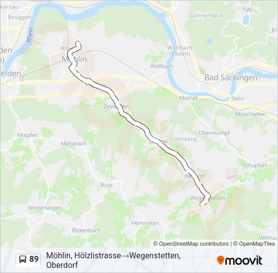 89 Bus Line Map