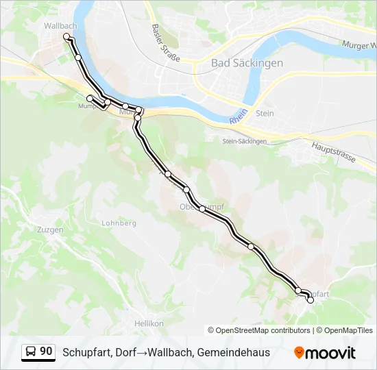 90 Bus Line Map
