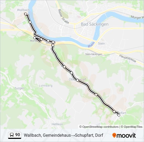 90 Bus Line Map