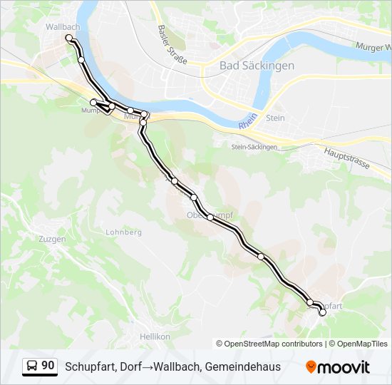 90 Bus Line Map