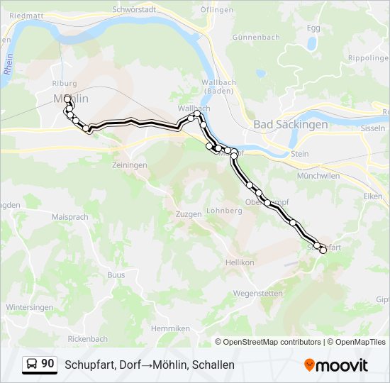 90 Bus Line Map