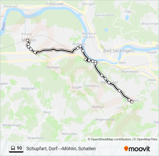 90 Bus Line Map