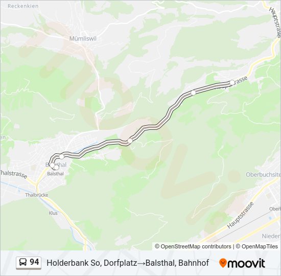 94 Bus Line Map
