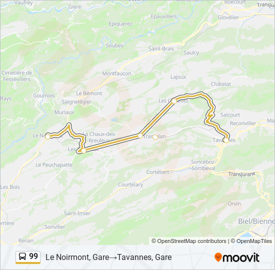 99 Bus Line Map