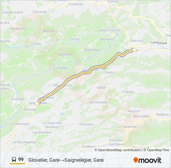 99 Bus Line Map