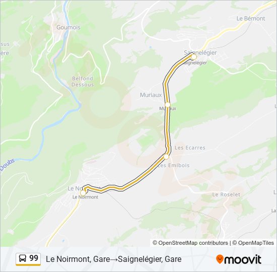 99 Bus Line Map