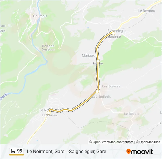99 Bus Line Map