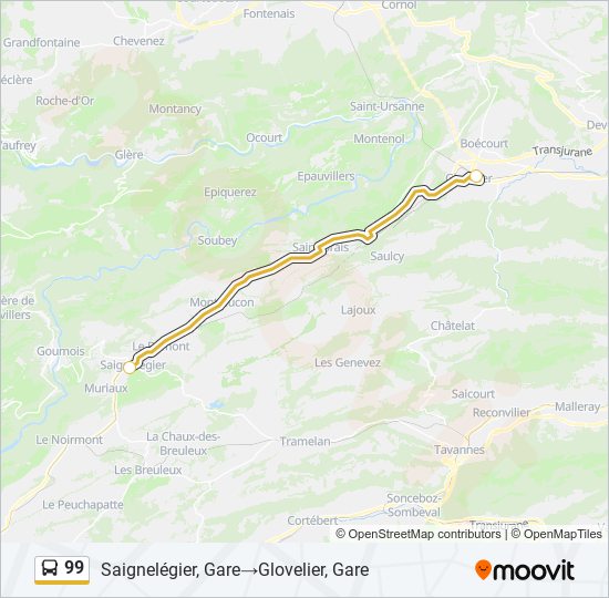 99 Bus Line Map