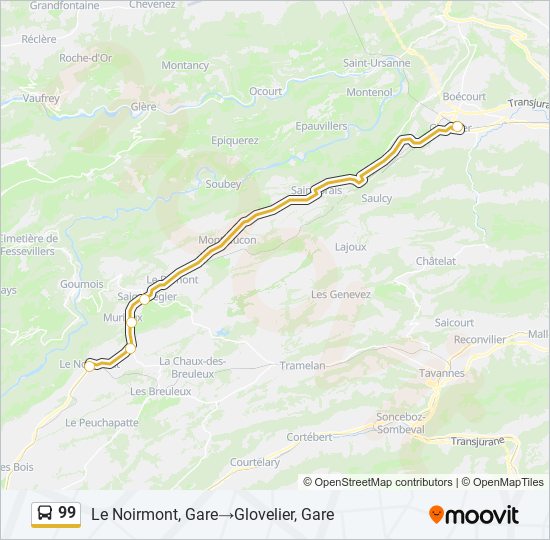 99 Bus Line Map