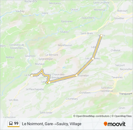 99 Bus Line Map