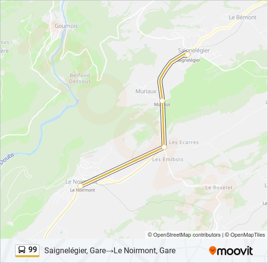 99 Bus Line Map