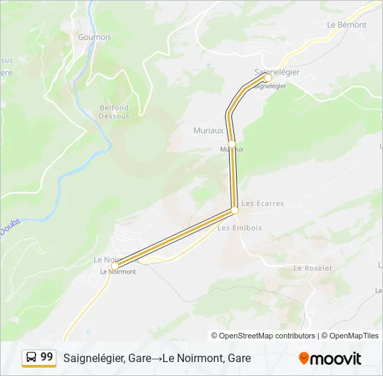 99 Bus Line Map
