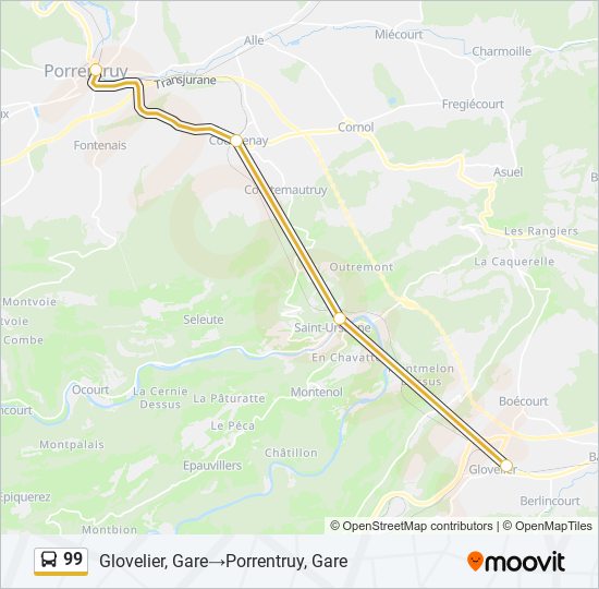 99 Bus Line Map