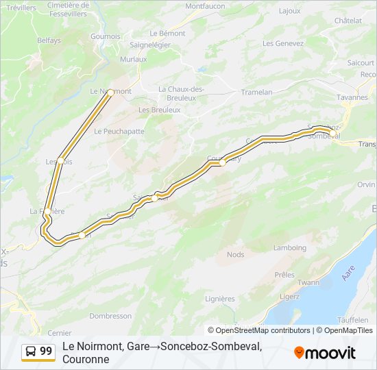 99 Bus Line Map