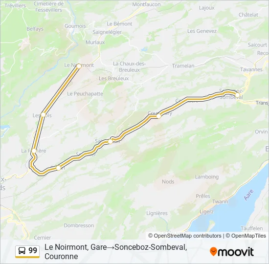 99 Bus Line Map