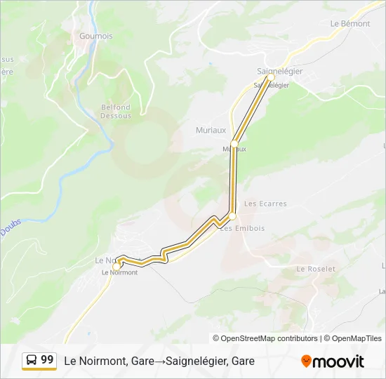 99 Bus Line Map