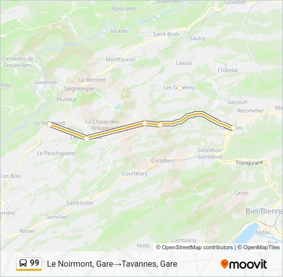 99 Bus Line Map
