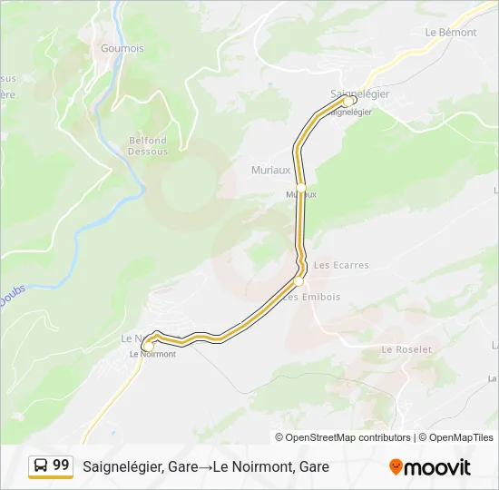 99 Bus Line Map