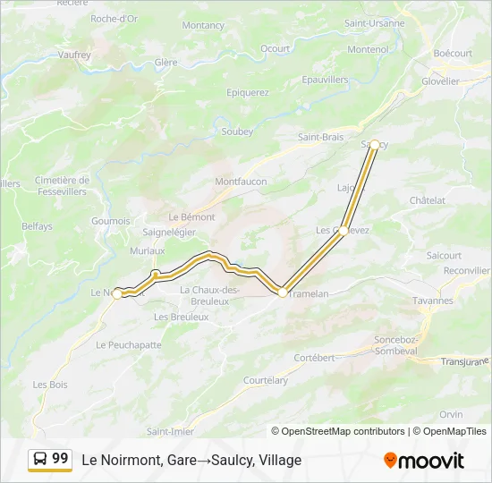 99 Bus Line Map