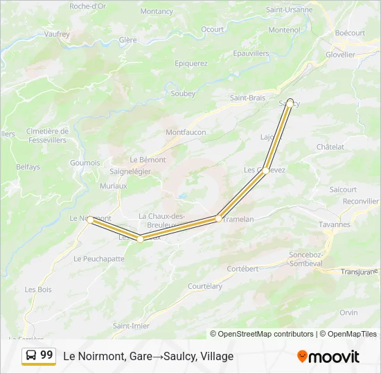 99 Bus Line Map