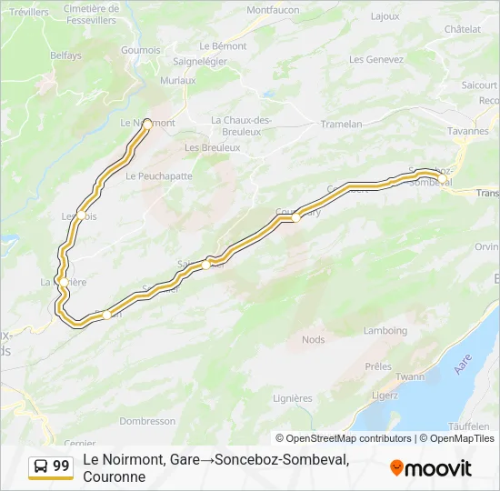 99 Bus Line Map