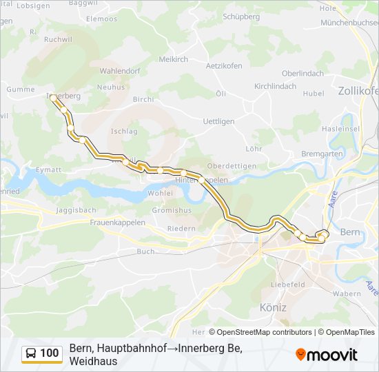 100 Bus Line Map