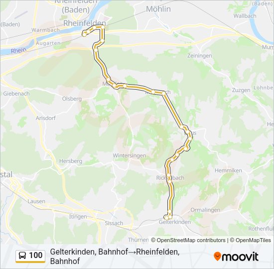 100 Bus Line Map