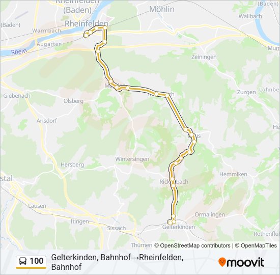 100 Bus Line Map