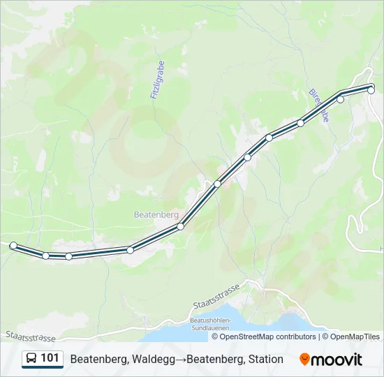 Plan de la ligne 101 de bus